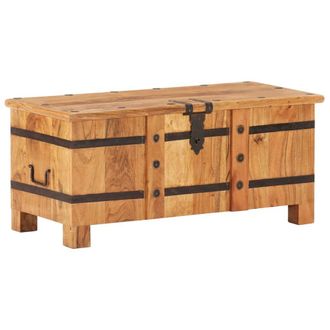 Berkfield Home Chest 90x40x40 cm Solid Acacia Wood in Brown | Size: 90 x 40 x 40 cm