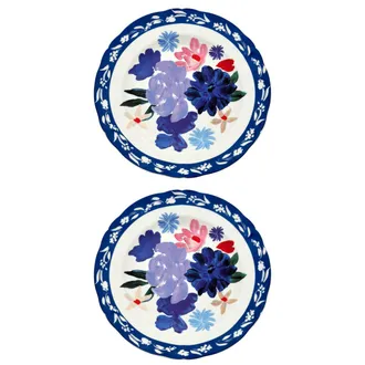 BITOSSI HOME Dinner Plate cm.26.5 Bouquet Blu - Set of 2
