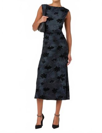 Astr Tionne Floral Midi Dress In Teal Black