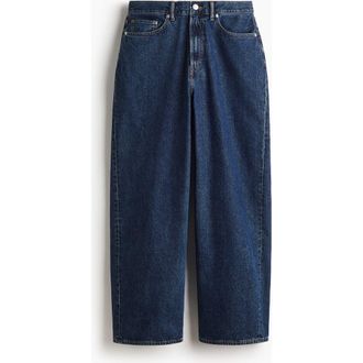 H&M Baggy Jeans in Dark Denim Blue at Nordstrom, Size 33 X 32