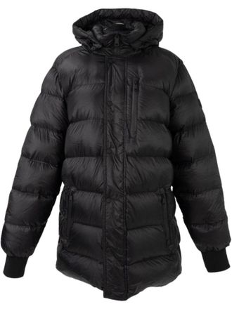 Sergio Moretti Black Quilted Hooded Nylon Down Jacket