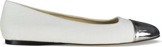 Jimmy Choo London Watson Flat - Dames - Ballerinas - Wit - 35 1/2 EU - Leer - Schoenen