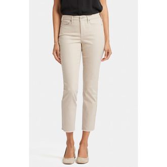 NYDJ Sheri Frayed Hem Slim Jeans in Feather at Nordstrom, Size 12