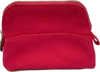 Herm&egrave;s Pink Canvas Pouch (Pre-Owned)