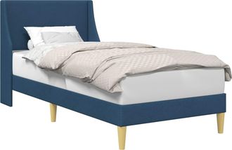 vidaXL Estructura De Cama Liso Con Cabecera Azul 100 X 200 Cm Tela Vidaxl