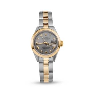 Rolex Pre-owned Rolex Datejust Automatic Chronometer Grey Dial Ladies Watch 69163 GYRO