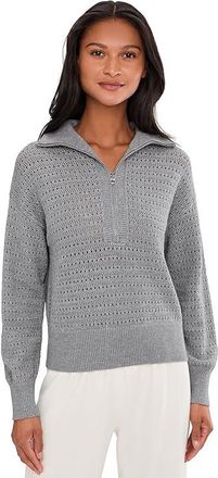 Varley Darla Half Zip Knit Womens Sweater Silver Filigree Melange : XXS, Nylon/Polyester/Viscose