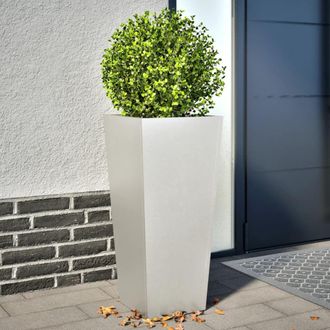 Berkfield Home Garden Planters 35x35x75 cm 2 pcs Stainless Steel in Black | Size: 35 x 35 x 75 cm