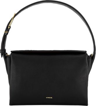 Vince Sidney Boxy Nappa Leather Shoulder Bag in Black at Nordstrom