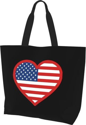 AOOEDM I Love The Us Ladies Canvas Tote Reusable Shopping Bag