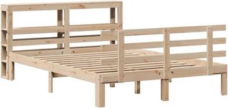 vidaXL Bed Frame with Headboard without Mattress 140x190 cm vidaXL