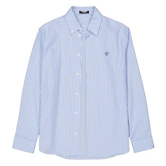 Versace Medusa Striped Long-Sleeve Shirt, Brand Size 48 ( US Size 38 )