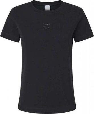 Pinko Bussolotto T-shirt - Dames - T-shirts - Zwart - S - Katoen - Tops