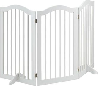 Relaxdays Relaxdays - Barrera Seguridad Perros, 3 Paneles, Alto 92 Cm, Valla Protecci&oacute;n Mascotas, Plegable, 92x154 Cm, Blanca