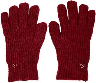 Pieces Polyester Blend Handschoenen met Elastan en Nylon - Dames - Handschoenen - Rood - ONE Size - Polyester - Accessoires