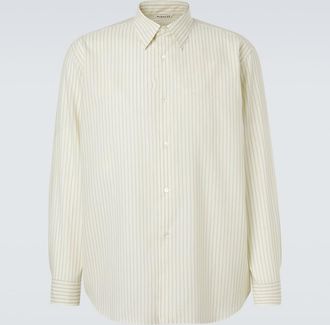 Auralee Camisa de lana a rayas