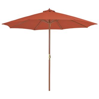 vidaXL Vidaxl - Sombrilla De Jard&iacute;n Con Palo De Madera Terracota 300 Cm