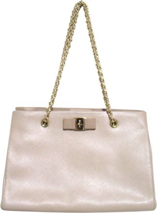 Ferragamo Beige Shoulder Bag Tote Bag (Pre-Owned)