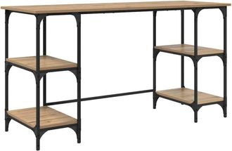 vidaXL Escritorio Con Estante Roble Artesanal 140 X 50 X 75 Cm Vidaxl