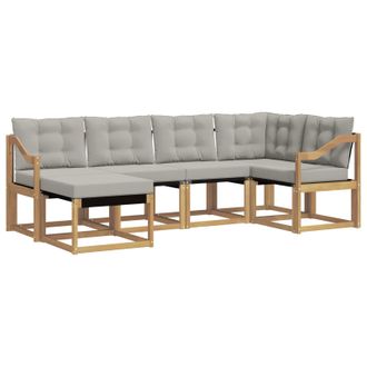 vidaXL Conjunto De Sof&aacute;s De Exterior 6 Pcs Blanco Y Gris Claro Vidaxl