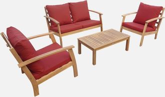 Sweeek Conjunto De Jard&iacute;n De Madera, 4 Plazas