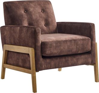 Comfort Pointe Macon Wood Arm Tufted Back Accent Chair - Espresso