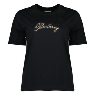 Burberry T-Shirts, female, Black, Size: XS Frankie Logo T-Shirt