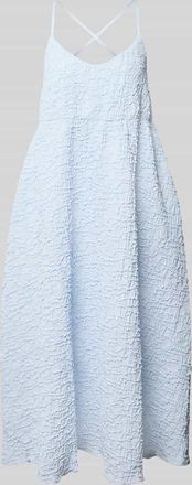 Copenhagen Muse Midikleid mit Strukturmuster Modell CRISTINA in Hellblau, Gr&ouml;&szlig;e XL