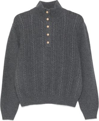 A.P.C. Maglione con bottoni e lavorazione a trecce - Grigio