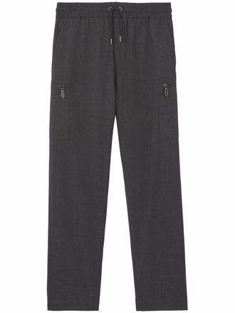Burberry Monogram-motif track pants - men - Cotton/Polyester/Wool/Elastane - 50 - Grey