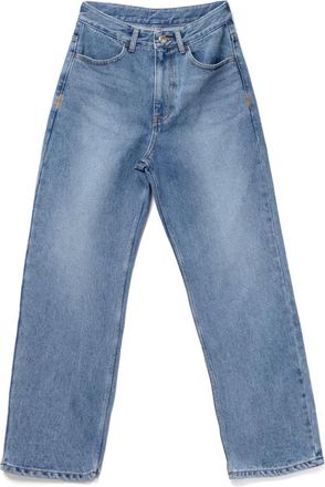 Ader Error Blue Trousers with Leather Patch