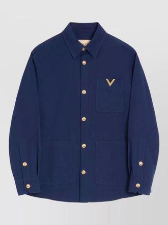 Valentino Garavani shirt chest pocket gold tone buttons