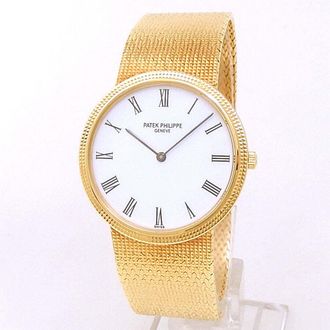 Patek Philippe Pre-owned Patek Philippe Calatrava Quartz White Dial Mens Watch 3954/1