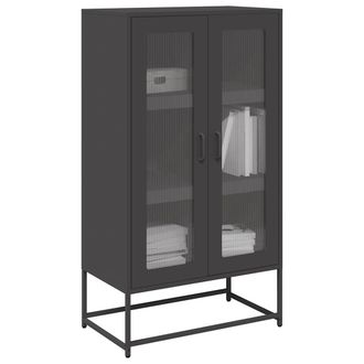 Berkfield Home Highboard Black 68x39x123 cm Steel | Size: 68 x 39 x 123 cm