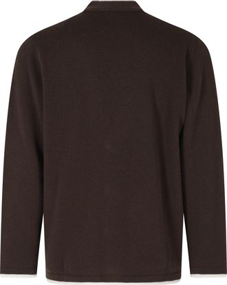 Eleventy 4-Button Deep V-Neck Wool-Blend Cardigan