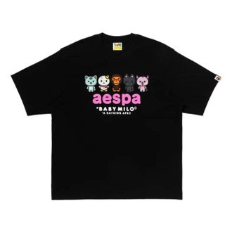 A Bathing Ape x Aespa Baby Milo Relaxed Fit T-Shirt Black 2M73-110-909-BLK