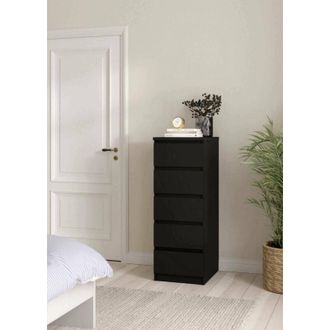 Dmora Cajonera Joelle, C&oacute;moda Multiusos, C&oacute;moda De Dormitorio, Gabinete Con Cajones, 50x40 H111 Cm, Negro - Dmora