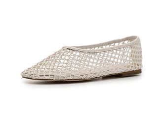 Marc Fisher Jazlyn Womens Flat Shoes Cream Mesh/Leather : 6.5 M