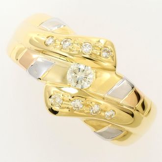 C&A Pink Gold Platinum Yellow Gold Yellow Gold (18K) Pink Gold (18K) Platinum 900 Band Ring (Pre-Owned)