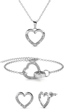 MYC-Paris Locked Heart Lovett Twee sets - Zilver en kristal