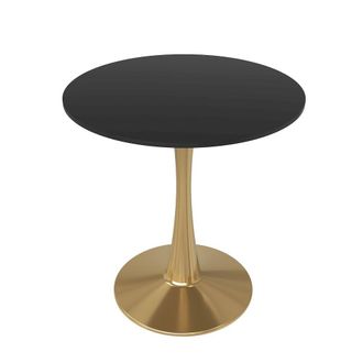 Leisure Mod Bristol 27 round dining table Gold Base With Black Top