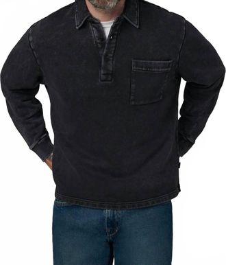 Joe's Polo Sweatshirt In Washed Black