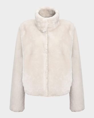Gorski Reversible Merino Shearling Lamb Jacket With Embroidered Edges
