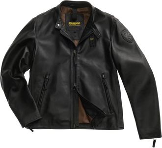 Blauer Ripley Lined Leather Jacket - Heren - Leren en Su&egrave;de Jassen - Zwart - L - Leer - Jassen