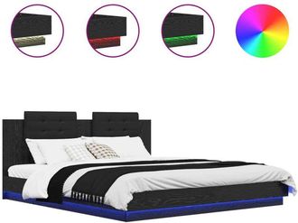 vidaXL Estructura De Cama Con Cabecero Roble Negro 200 X 200 Cm Vidaxl