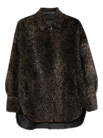 Santoro London animal-print Shirt - women - Sheepskin - 40 - Black