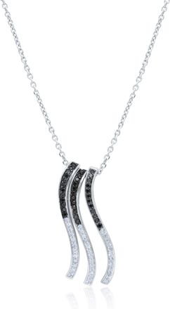 Diana M. Jewels 14kt white gold diamond 3 journey pendant featuring 1.50 cts of black and white diamonds