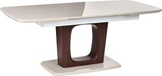 Beliani Dining Table Light Beige MDF Top 160/200 x 90 cm Extendable Rectangular Modern Dining Room Kitchen BERRIGAN