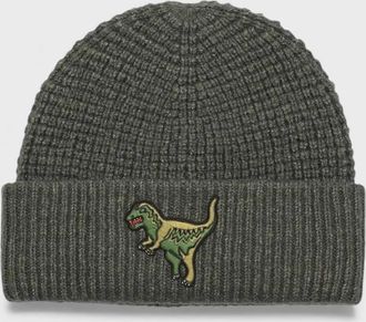 Coach Mens Coach Rexy Patch Thermal Beanie Charcoal - Tan - Size: O/S