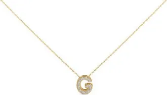 House of Brilliance Yellow Gold Vermeil Diamond Accent A-Z Initial Bubble Pendant Necklace at Nordstrom